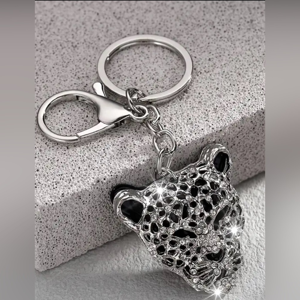 Silver Leopard Bag Charm
